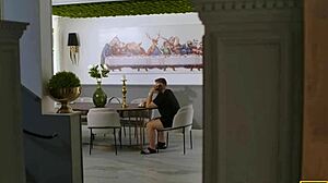 Young 18+ Skinny Girl Shows Boyfriend's Stepdaddy Real Deepthroat Skills at Daddy4K