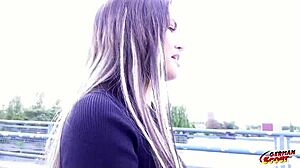 german scout says, 'crystal richi, let's try your first anal fuck in this casting'