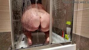 Big Breasted Milf Shaves Her Hairy Pussy In The Shower