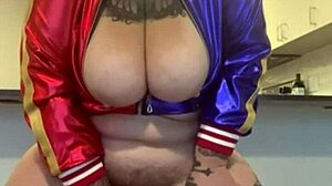 Bbw fucks a dildo hard