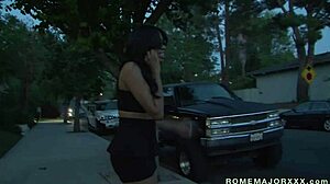 yasmine de leon casually gets her hairy pussy drilled by rome major in a threesome