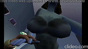 Intense anal assfucking in sims style