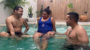 I seduce the unknown girl and fuck her hard with my friend in anal and creampie.