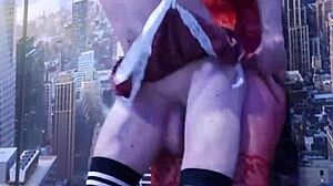 brunette with a big ass fucks a hot student in the ass 😏