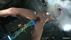 Asian bondage electro session in casual chat