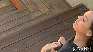 Palatable teen rubs her lascivious twat eagerly