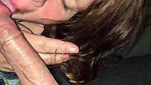 wife spits on cock, moans, and deepthroats