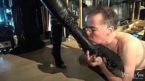 Weedy little creature endures painful trampling by domina jemma