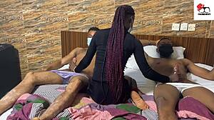 amateur couple invites guest for hot threesome missionary action