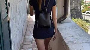 Risky Public Flashing And Sex With 18yo Brunette