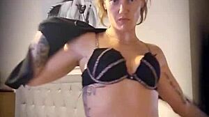 Little teaser performs striptease while teasing and undressing