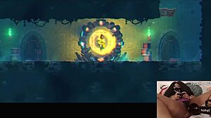 Chubby ebony gamer girl gets fucked with dildo while playing video game - dead cells