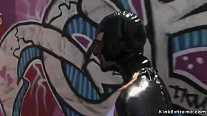 Blonde in Bondage in Latex 😈