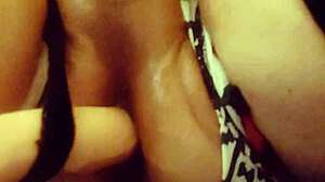 Dripping cumshot in tranny anal play!