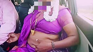 Indian Housewife in Saree Seduces Driver with Dirty Telugu Talks