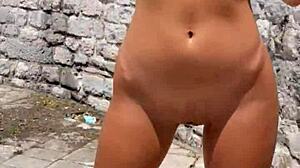 Risky Public Flashing And Sex With 18yo Brunette