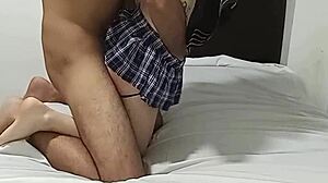 real couple boyfriend cums inside teen pussy during rough sex