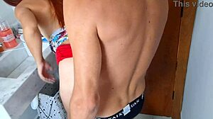 Quick encounter at the party in the bathroom before getting caught