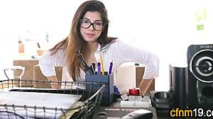 Is this clothed latina teen ready for a massive spunk soak?