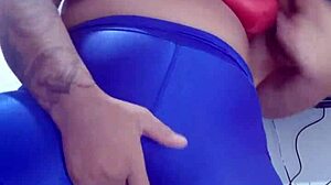 Woman shows off new outfit and big ass on cameras