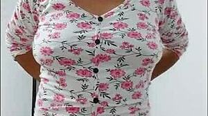 Milf dances seductively, showcasing her beautiful ass and big nipples