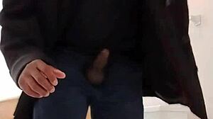 home from work, fantasize about wife with dry masturbation and slow cum