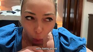 Stepbrother Catches Blowjob, Joins, Cums on Face