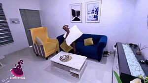 'Got Facial Cum From Horny Boss!' Ebony Maid Shouts