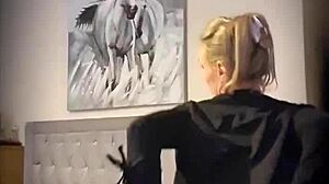 Little teaser performs striptease while teasing and undressing