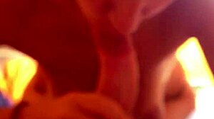 Amateur Italian blowjob with perfect body, sexy big tits, and European charm