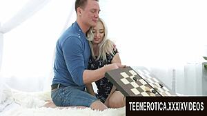 innocent fun turns into petite teen bambi dee taking big dick in her ass, licking and muff diving