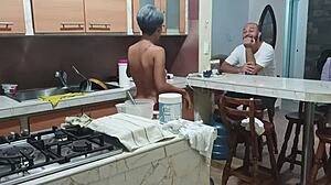 I catch my stepsister dancing sexy semi-naked in the kitchen - what happens next?