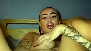 Tattooed Goth Slut Fingers Her Tight Ass Raw