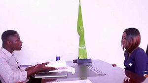 cute blonde teen hooking up with a big black guy in the sauna