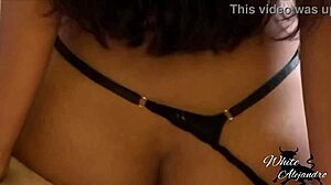 Stepdaughter's ebony pussy bounces on cock in cowgirl orgasm