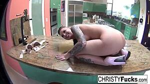 Christy Mack teases tits and pussy