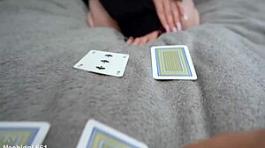 cute stepsister eva barbie lost at strip game and took deep blowjob with cum in mouth 😏