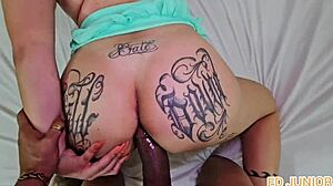 Novinha gaucha fucks bareback with huge cock in red and sheer.