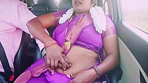 Indian Housewife in Saree Seduces Driver with Dirty Telugu Talks