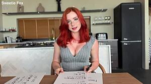 Redhead Russian Teacher Deepthroats, Hard Fucks Student, Gets Cum on Big Ass POV