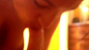 Amateur Italian blowjob with perfect body, sexy big tits, and European charm