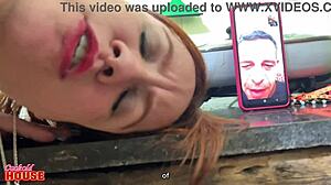 A cuckold husband watches his wife getting fucked by the supermarket delivery guy right in their kitchen.