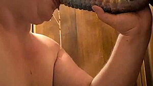 Bbw handles monster dildo gagging session