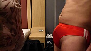 S Woman Slaps Erect Cock Over Tight Bloomers!