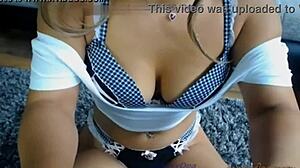 Teen Girl in Red Leggings with Big Ass