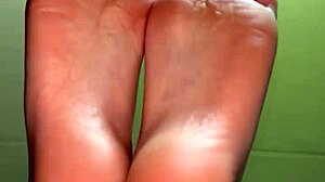 white girl showing her feet for cash