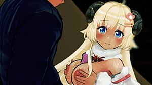 Tsunomaki Watame gets fucked hard in hentai game