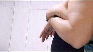 solo big tits touching myself