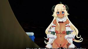 Tsunomaki Watame gets fucked hard in hentai game