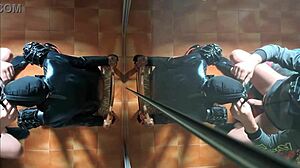 I am chairtied, and he fucks my face until cum in mouth.